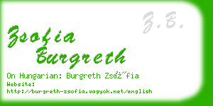 zsofia burgreth business card